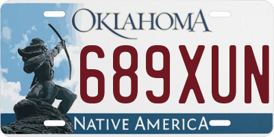 OK license plate 689XUN