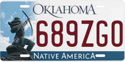 OK license plate 689ZGO