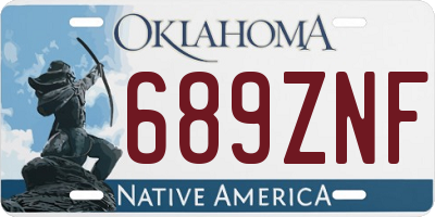 OK license plate 689ZNF