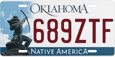 OK license plate 689ZTF