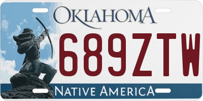 OK license plate 689ZTW