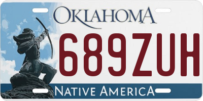 OK license plate 689ZUH