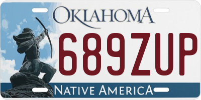 OK license plate 689ZUP