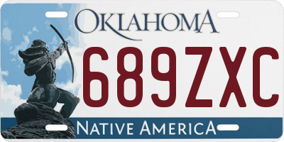 OK license plate 689ZXC