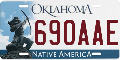 OK license plate 690AAE