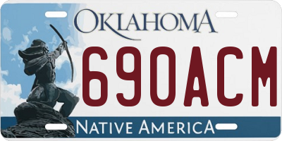 OK license plate 690ACM
