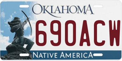 OK license plate 690ACW
