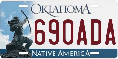 OK license plate 690ADA