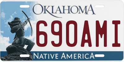 OK license plate 690AMI