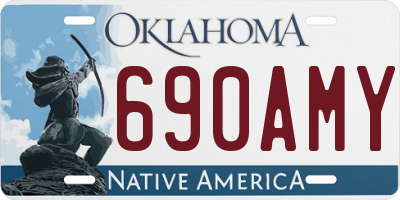 OK license plate 690AMY