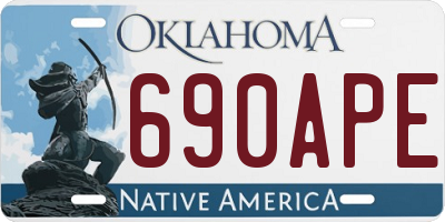 OK license plate 690APE