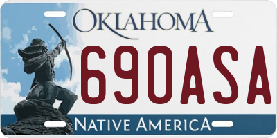 OK license plate 690ASA