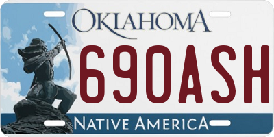 OK license plate 690ASH