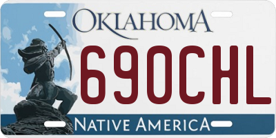 OK license plate 690CHL