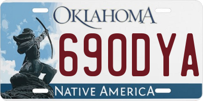 OK license plate 690DYA