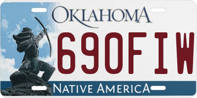 OK license plate 690FIW