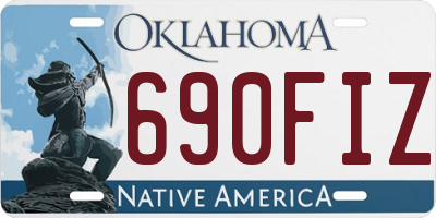 OK license plate 690FIZ