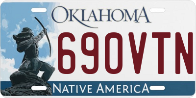 OK license plate 690VTN