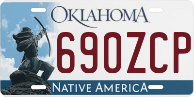 OK license plate 690ZCP