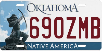 OK license plate 690ZMB
