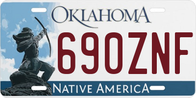 OK license plate 690ZNF