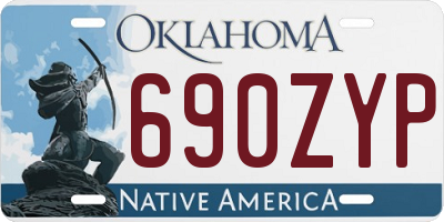 OK license plate 690ZYP