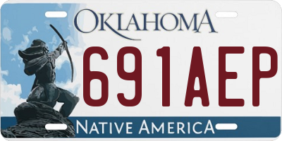 OK license plate 691AEP