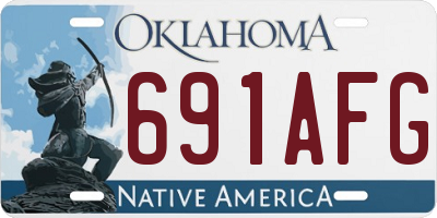OK license plate 691AFG