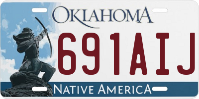 OK license plate 691AIJ