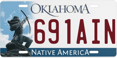 OK license plate 691AIN