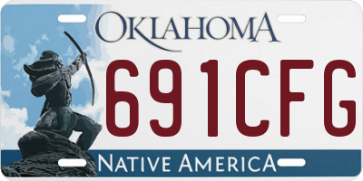 OK license plate 691CFG