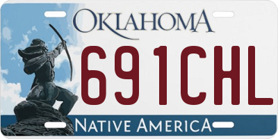 OK license plate 691CHL