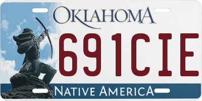 OK license plate 691CIE