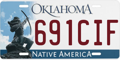 OK license plate 691CIF