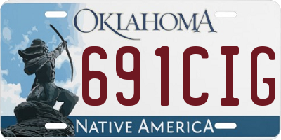 OK license plate 691CIG