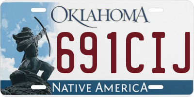 OK license plate 691CIJ