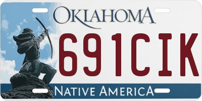 OK license plate 691CIK