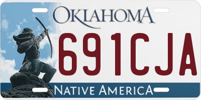 OK license plate 691CJA