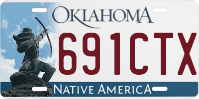 OK license plate 691CTX