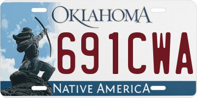 OK license plate 691CWA
