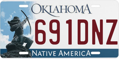 OK license plate 691DNZ