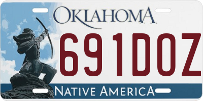 OK license plate 691DOZ