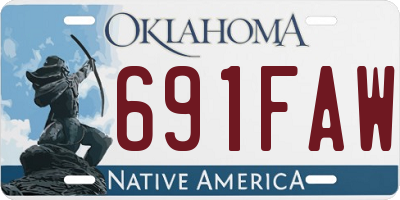 OK license plate 691FAW