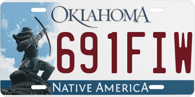 OK license plate 691FIW