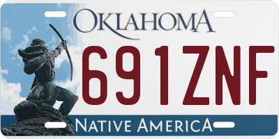 OK license plate 691ZNF