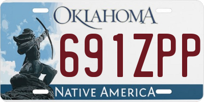 OK license plate 691ZPP