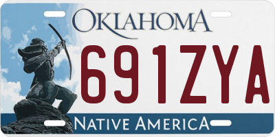 OK license plate 691ZYA