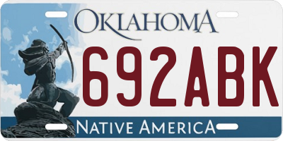 OK license plate 692ABK