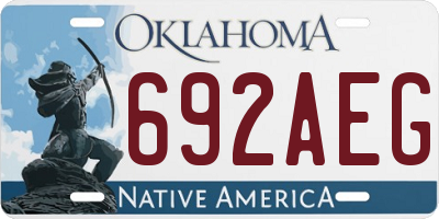 OK license plate 692AEG