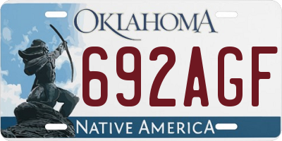 OK license plate 692AGF